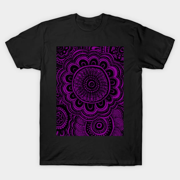 Midnight Purple Anemone Flowers T-Shirt by AmyMinori